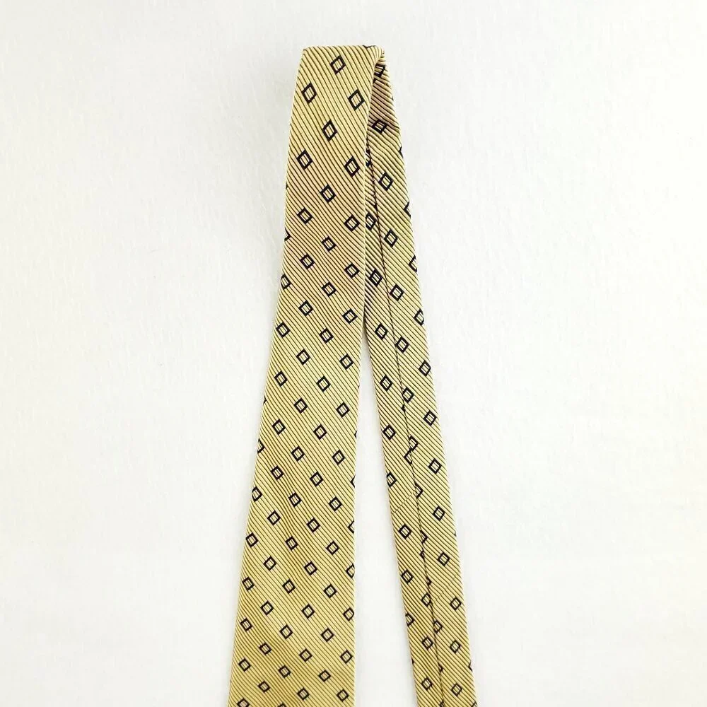 Brooks Brothers Makers Geometric Neck Tie Silk Cotton Textured 60